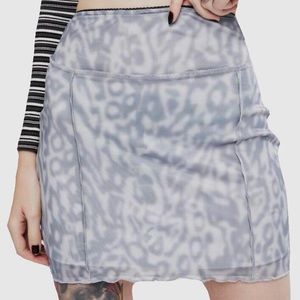 NWT Motel Rocks gray leopard mini skirt M